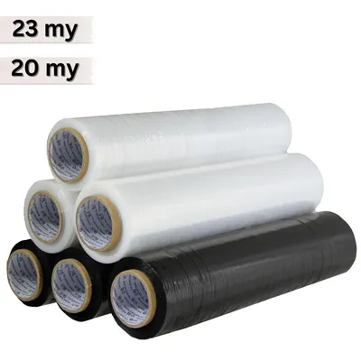 Produktbild von Stretchfolie Palettenfolie Wickelfolie 50 cm 23my / 210 m Schwarz 1 Rolle S2
