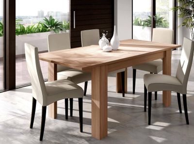 Ausziehbarer Tisch Midland, Ausziehbare Konsole für Esszimmer, Ausziehbarer Küchentisch mit Verlängerung, 140/190x90h78 cm, Eiche
