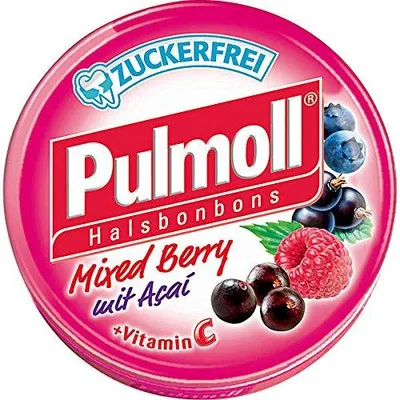 Immagine prodotto di Pulmoll Pastiglie Miste ai Frutti di Bosco con Acai senza zucchero 50g confezione da 10