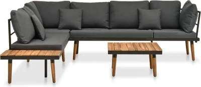 Immagine prodotto di vidaXL Set da giardino 4 pezzi con cuscini in legno massello di acacia