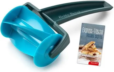 Produktbild von Betty Bossi Teigroller »Teigschneider Express-Täschli« Kunststoff, (1-tlg), mit Rezeptheft zur einfachen Herstellung von Teigtaschen oder Apérogebäck