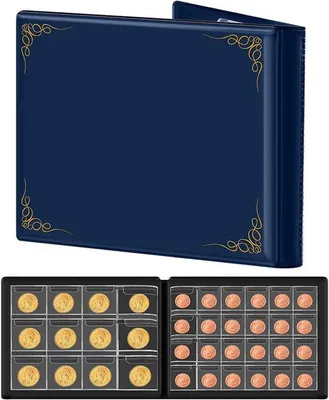 Produktbild von Famanu Münzenalbum - Münzen Sammelmap - Blau