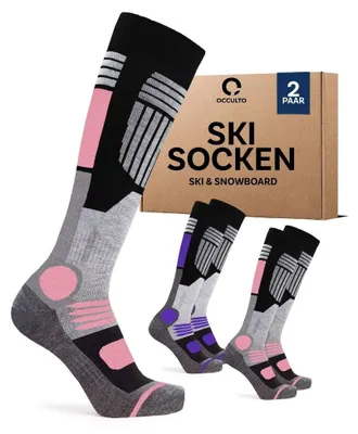 Produktbild von Occulto Damen Skisocken 2er Pack (Modell: Maria) Lila3-Pink3 35-38