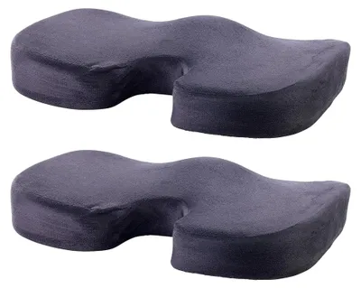 Produktbild von Sitzkissen für das Auto: 2er-Set Memory-Foam-Sitzkissen für komfortables Sitzen im Auto, Büro und mehr