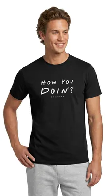 Produktbild von Spreadshirt Friends How You Doin' Männer T-Shirt, L, Schwarz