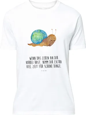 Produktbild von Mr. & Mrs. Panda S T-Shirt Schnecke Sir - Weiß - Geschenk, Shirt, oberteil, Lustige Sprüche, Motivation, Schnecken, Tshirt, Lebenseinstellung, Baumwoll, Zeit nehmen