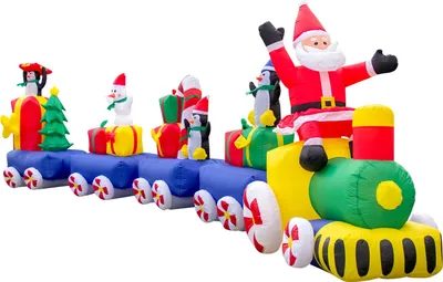 Produktbild von XXXL 600cm Weihnachtszug Eisenbahn Weihnachtsdeko aufblasbar Airblown beleuchtet
