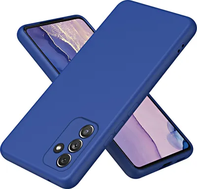 A blue phone case is shown diagonally on a white background, with another phone partially visible underneath.