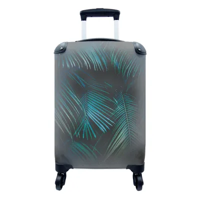 Obrázek produktu pro Kufr Příruční zavazadlo na kolečkách Malý cestovní kufr na 4 kolečkách Palm - palma - tropická - Velikost kabiny < 55x40x23 cm a 55x40x20 cm -