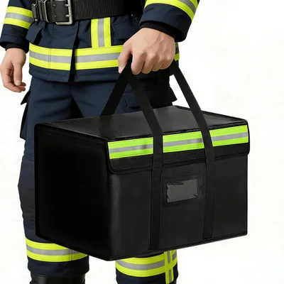 Produktbild von LiPo-Sicherheitstasche, feuerfest, 38 x 30 x 30 cm, LiPo-Sicherheitstasche, feuerfeste Schutztasche, feuerfeste und explosionsgeschützte Akkutasche, Aufbewahrungsbox für LiPo-Akkus zum Laden