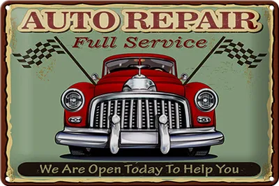 Produktbild von Blechschild Retro 30x20cm Auto repair full Service