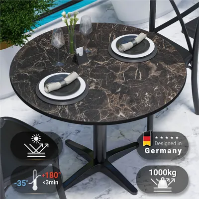 Produktbild von COMPACT | Gastro HPL Tischplatte | Ø 60 cm | Cappuccino-Marmor | Rund | Gastro HPL Tischplatte