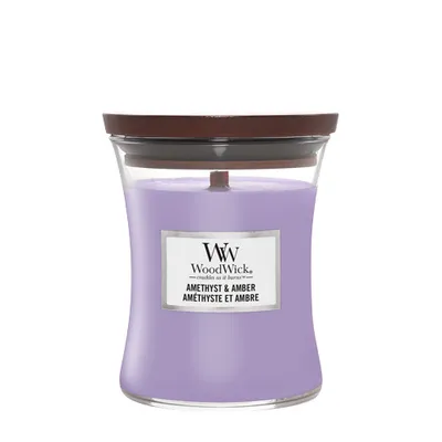 Produktbild von WoodWick Amethyst & Amber Medium, andere, Violett, Bernstein, Lavendel, Tuberose, 1 Stück(e)