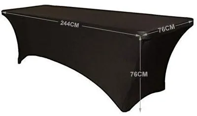 Stretch Biertafelhoezen 244x76x76 cm, schwarz