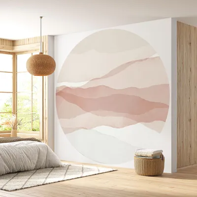 Image de Papier peint rond / cercle - Lumaléa - Design - Papier Premium 185gr Lavable - Diamètre 90 cm