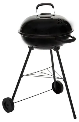 Produktbild von Holzkohlegrill Carmensa 43 cm aus Stahl mit abschließbarem Deckel, Rollen und Ablagefläche für Balkon oder Terrasse