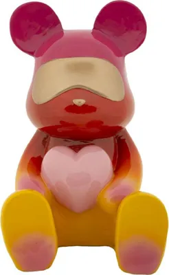 Image de Mauro Ferretti Figurine ours arc-en-ciel 21,5x20,5x32 cm rouge jaune