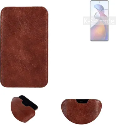 Produktbild von K-S-Trade Schutzhülle Handyhülle kompatibel mit Motorola Edge 30 Fusion Handytasche Kunstleder Sleeve in braun
