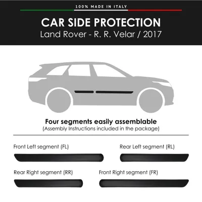 Image de Baguettes latérales de pare-chocs pour Land R. R. Velar 2017 avec autocollant double face 3M