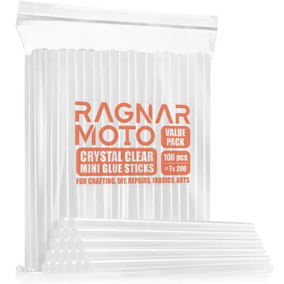 Produktbild von Ragnar Moto Heißkleber 7 x 200 mm, 100 Stück, transparent, Heißklebesticks für Heißklebepistole, Klebesticks für Haushalt und Reparatur