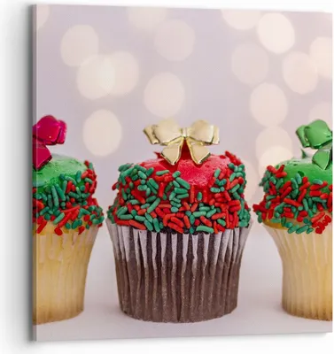 Produktbild von Bild auf Leinwand - Leinwandbild - Cupcakes Dessert Kuchen gebacken - 70x70cm - Wand Bild - Wanddeko - Leinwanddruck - Bilder - Kunstdruck - Wanddekoration - Leinwand bilder - Wandkunst - AC70x70-2436