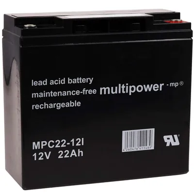 Image de Powery Batterie de remplacement pour INJUSA IJ12-20HR /DiaMec DM12-18 12V 22Ah