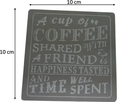 Produktbild von 4er Set Glasuntersetzer mit schönem Spruch aus Holz in grau mit Moosgummifüßchen