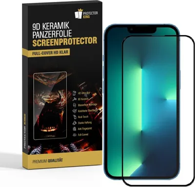 Produktbild von 1x 9D Keramik für iPhone 13 Pro FULL-COVER Panzerfolie Displayschutz Panzerschutz Schutzfolie Displayfolie Folie ANTI-SHOK ANTI-BRUCH-ANTI-STOß