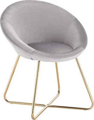 Obrázek produktu pro Happyment Leri – návštěvnická židle Leri – jídelní židle – světle šedý samet – kovové nohy – výška sedáku 44 cm