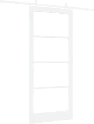 Produktbild von vidaXL Schiebetür 93 x 211 cm Massivholz Kiefer und Glas Weiß
