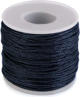 50m Baumwollschnur 1mm auf Spule dunkelblau