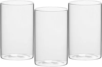 Image de Vase rond en verre de 15 cm de haut pour la décoration de table et les bougies