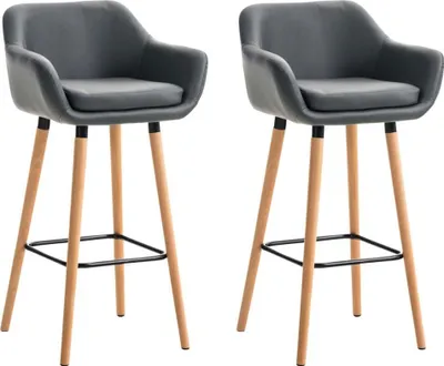 Immagine prodotto di set di 2 sgabelli da bar - sedie in Pelle finta - design confortevole della seduta