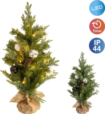 Obrázek produktu pro Umělý vánoční stromek se světýlky a ozdobami 70 cm 5272959