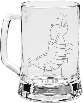 Produktbild von Mr. & Mrs. Panda Krug Garnele Franzose - Transparent - Geschenk, Französisch, Glaskrug, Bierhumpen, Glas Bierkrug, Meer, Seidel, Krabbe, Mit Gravur