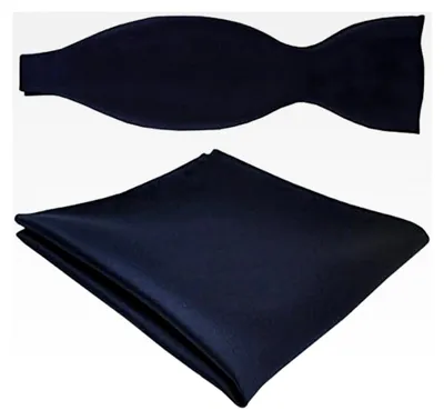 Produktbild von Satin Selbstbinder Fliege mit Einstecktuch einfarbig