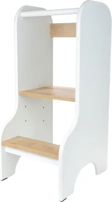 Produktbild von Love Gifts® Lernturm für Kinder mit Kippschutz und höhenverstellbar, Learning Tower mit sicheren Kanten, Küchenhelfer & Lernturm ab 1 Jahr, Weiß/Bei