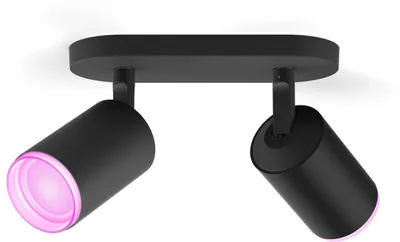 Produktbild von Philips Hue White and Color ambiance Fugato 2er-Spot, Bluetooth/Zigbee, Schwarz, LED, Metall, Multi, 2000 K