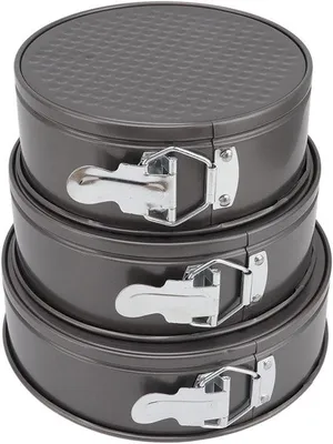Produktbild von Famanu Springform-Set - Runde Backform mit herausnehmbarem Boden - Auslaufsichere Backutensilien für Käsekuchen, Pizza, Brot - 3-teiliges Set