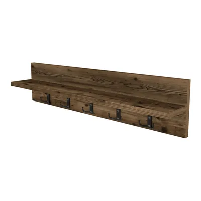 Immagine prodotto di In And OutdoorMatch Appendiabiti da parete Kiley - Con ripiano - 80x11x18 cm - Rovere antico - Truciolato e plastica - Design moderno