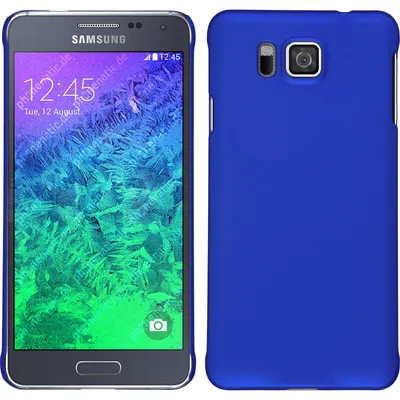Produktbild von PhoneNatic Case kompatibel mit Samsung Galaxy Alpha - Hülle blau gummiert Hard-case + 2 Schutzfolien