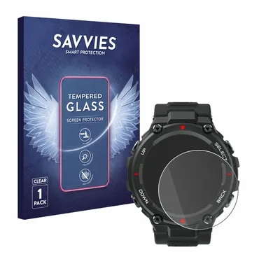 Produktbild von Savvies Schutzglas für Huami Amazfit T-Rex Displayschutz 9H Glas klar transparent