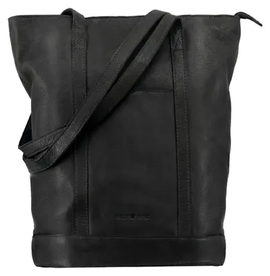 Produktbild von GREENBURRY Leder Schultertasche Colombiana Vertical Shopper Black schwarz
