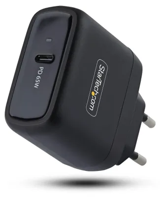 Image de StarTech.com Chargeur PC Portable USB-C 65W, Chargeur Mural GaN Compact Pour Dell, XPS, HP ProBook, MacBook Pro, Surface Pro, Noir