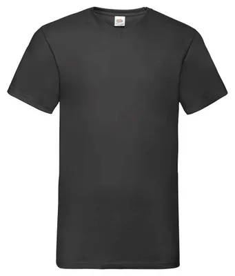 Image de Fruit of the Loom - T-shirt « Valueweight » à col en V pour hommes/femmes Unie LT2574 (XL) (noir)