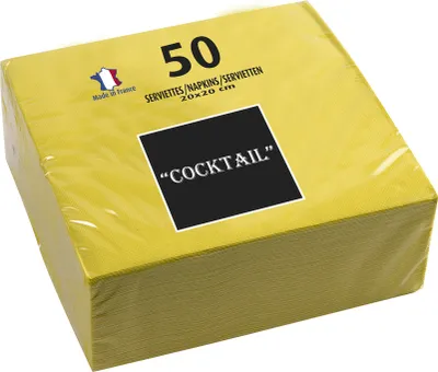 Produktbild von PROnappe Cocktail-Servietten 200 x 200 mm gelb 50 Stück
