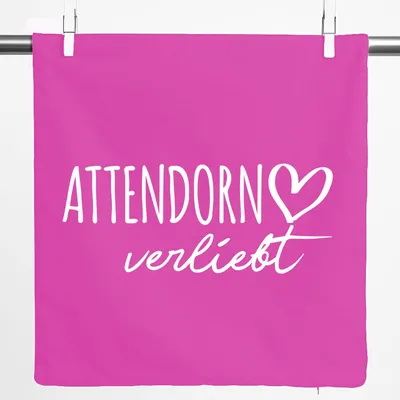 Produktbild von Huuraa Kissenbezug Attendorn verliebt 40x40cm Fuchsia Baumwolle Dekokissenbezug Geschenkidee