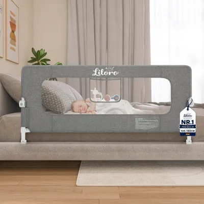 Immagine prodotto di Elzusha - Barriera di sicurezza regolabile per letti per bambini, 150 cm