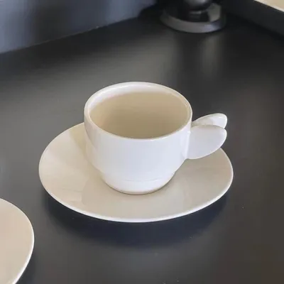 Produktbild von 360Home Keramik Kaffeebecher Tassen & Untertassen Set Teebecher Weiß