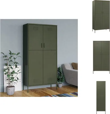 Obrázok produktu pre vidaXL Šatníková skriňa olivovo zelená 90x50x180 cm oceľ - Šatníky